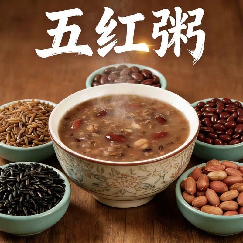 五红粥五红汤五红米五谷杂粮红小豆红芸豆红花生营养均衡健康食材