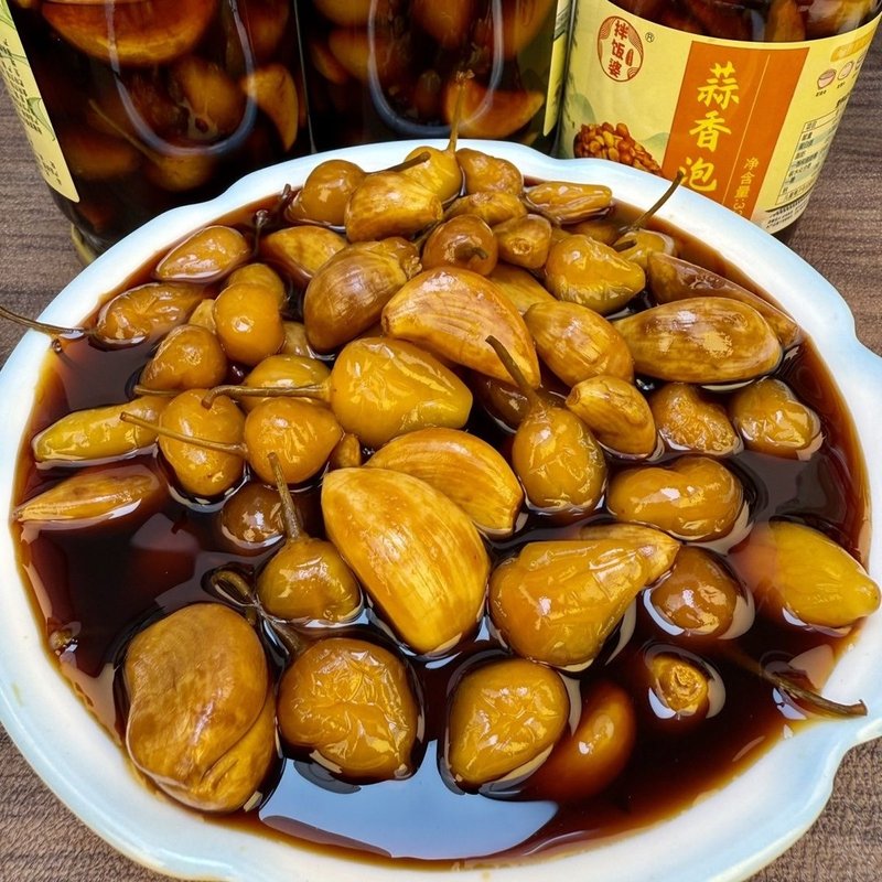 广西蒜香泡椒酱香爽脆开胃下饭菜七彩灯笼椒五彩椒开盖即食泡大蒜