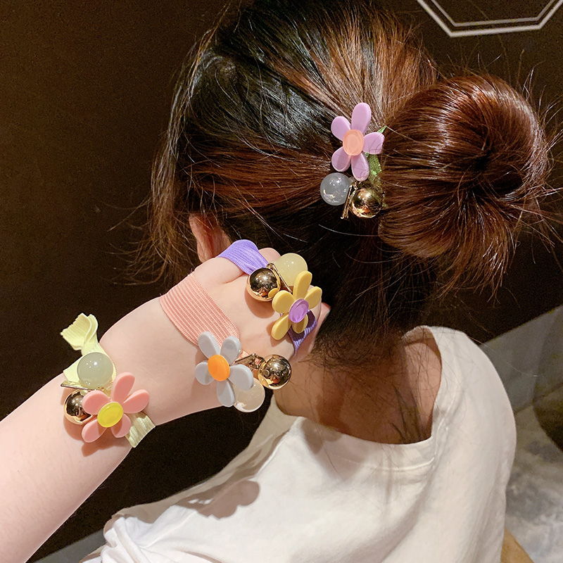 网红泫雅风小花朵头绳超仙打结发圈少女韩版可爱清新软陶发绳皮筋