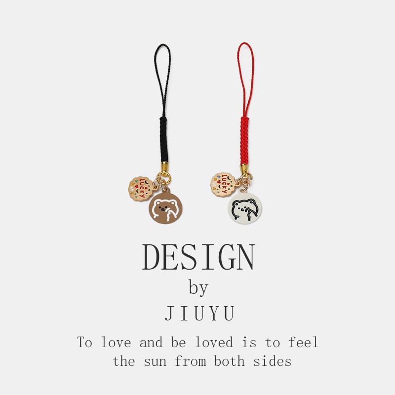 情侣手机挂件卡通可爱挂绳防丢链闺蜜款礼物包包装饰吊坠U盘挂饰