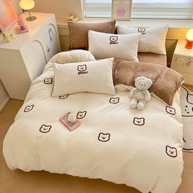 牛奶绒四件套亲肤保暖不易掉毛