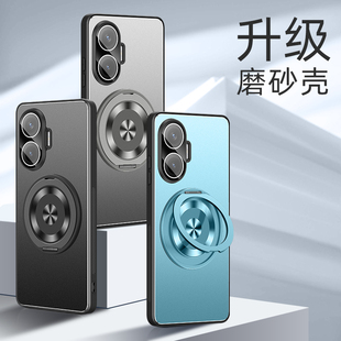 适用红米turbo4手机壳小米trubo4pro金属保护套自带镜头膜tubo全包边防摔磨砂硬redmiturbo男女redmi新款 支架