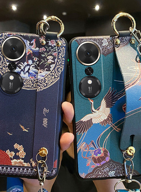 适用华为荣耀畅玩70plus手机壳如意腕带70mplus保护LOG一AN00硅胶套honor斜挎挂绳70m全包防摔背带磨砂女新款