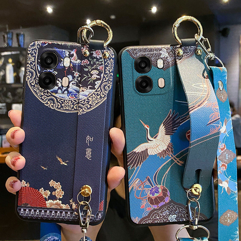 适用oppoa6s手机壳如意oppoa6i十腕带保护硅胶套a6i+斜挎挂绳a6s全包PLT120防摔5g磨砂oppo女s5g高级感新款加