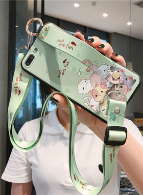 适用苹果8plus手机壳牛油果腕带iPhone6s保护硅胶套苹果7plus磨砂6sp全包6splus软壳i6男ip女七防摔六s八新款