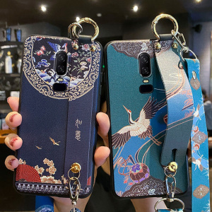 适用一加6t手机壳如意腕带1加6保护硅胶套一加六斜挎挂绳全包oneplus防摔1十6迈凯伦磨砂软a6000外6010女新款