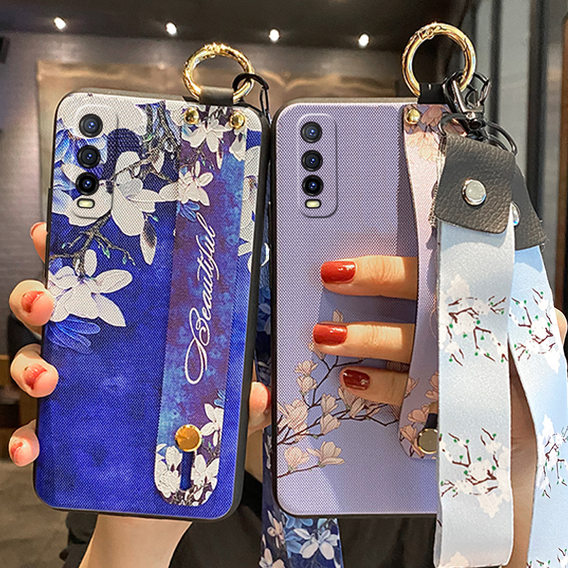适用于vivoiqoou1手机壳中国风步步高vivo iqoo u1保护硅胶套iqoou1全包vivou1防摔花纹腕带V2023A软壳男女款
