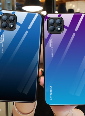 适用opporeno4se手机壳钢化玻璃oppo保护reno4es硅胶套5G全包opopreno防摔青紫色opporeon软壳reon男oppr女款