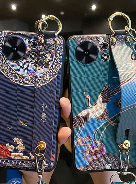 适用华为麦芒40手机壳如意智选芒麦40腕带5g保护硅胶套TYH651M斜挎挂绳镜头全包防摔软电信女新款可背带妈妈