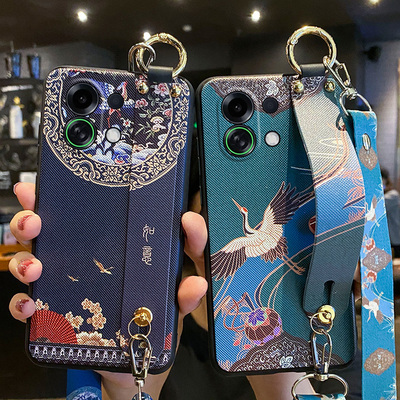 适用oppok13turbo手机壳斜挎挂绳