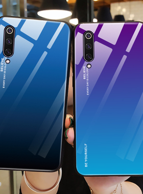 适用于小米9手机壳玻璃小米9se保护硅胶套米9pro全包m9防摔青紫色米九尊享限量版软壳mi9男9es女个性创意网红