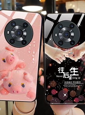适用华为荣耀magic3手机壳玻璃mgaic3pro保护5G硅胶套ELZ一AN00全包10防摔可爱猪majic软壳魔术migac女3por男