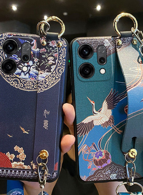 适用opporeno14手机壳如意腕带reno14pro保护硅胶套oppo斜挎挂绳5g全包防摔软PLA110女新款145g可背带PKZ妈妈