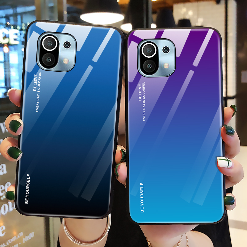 小米11钢化玻璃简约保护壳