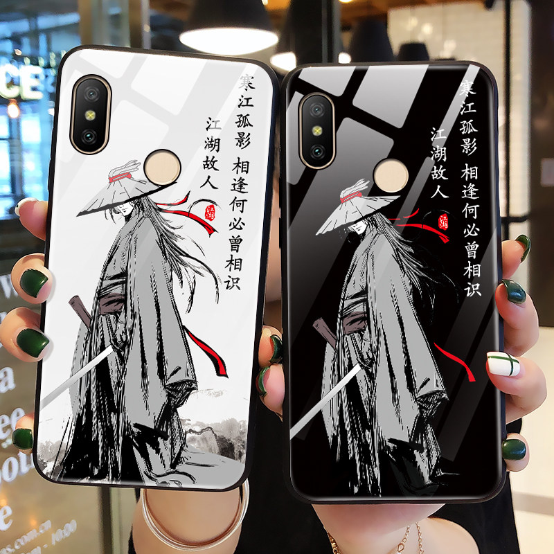 寒江孤影适用小米8手机壳玻璃米8se保护硅胶套米八青春版全包防摔m8