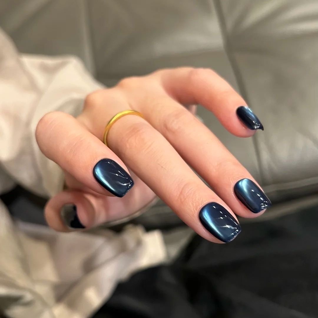 蓝黑色猫眼显白穿戴甲短款高级感玻璃珠简约学生短款美甲贴片ins,彩妆/香水/美妆工具,穿戴甲/甲片,淘宝优惠券,粉丝福利购,淘宝优惠卷