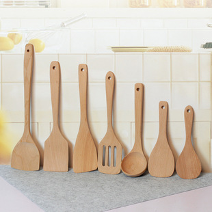 榉木木铲无漆木锅铲专用木汤勺厨具不粘锅木铲子餐具烹饪勺铲套装