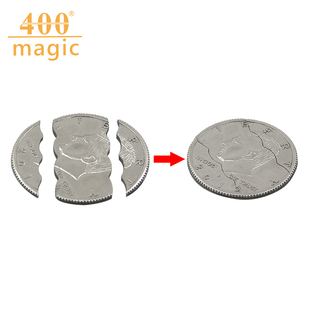 三折咬币 穿瓶币 美金版 咬币还原带皮筋 硬币入瓶 近景魔术道具