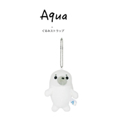 日本aqua仿真动物正版 可爱小海豹公仔玩偶毛绒包挂件钥匙扣小挂饰