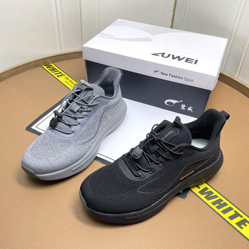 男网面运动鞋2025秋季新款防滑软底工地中年爸爸休闲黑色老人鞋男