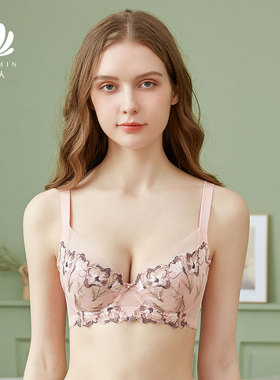 贝佳人薄款全罩杯聚拢内衣女上托大码单层围大胸显小文胸BW93709