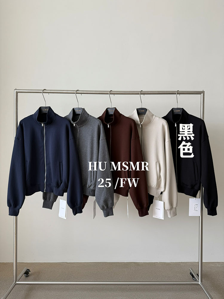 thumbnail for HUMSMR2025 autumn new Korean version of fashion stand-up collar zipper sweatshirt jacket elastic waist leggings suit for women