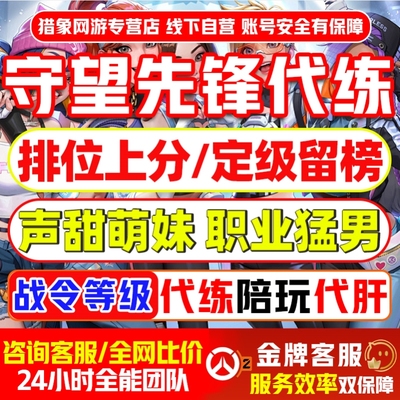 守望先锋OW2代练打上分排位陪玩定位级赛等级刷9胜皮肤500强竞逐