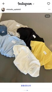XT正品2026夏款性感辣妹斜肩贴标泡泡袖短款T女韩国东大门小短T