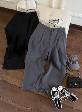 GOD财神2026春款小众设计定制款拼接双腰头西裤女个性时尚百搭