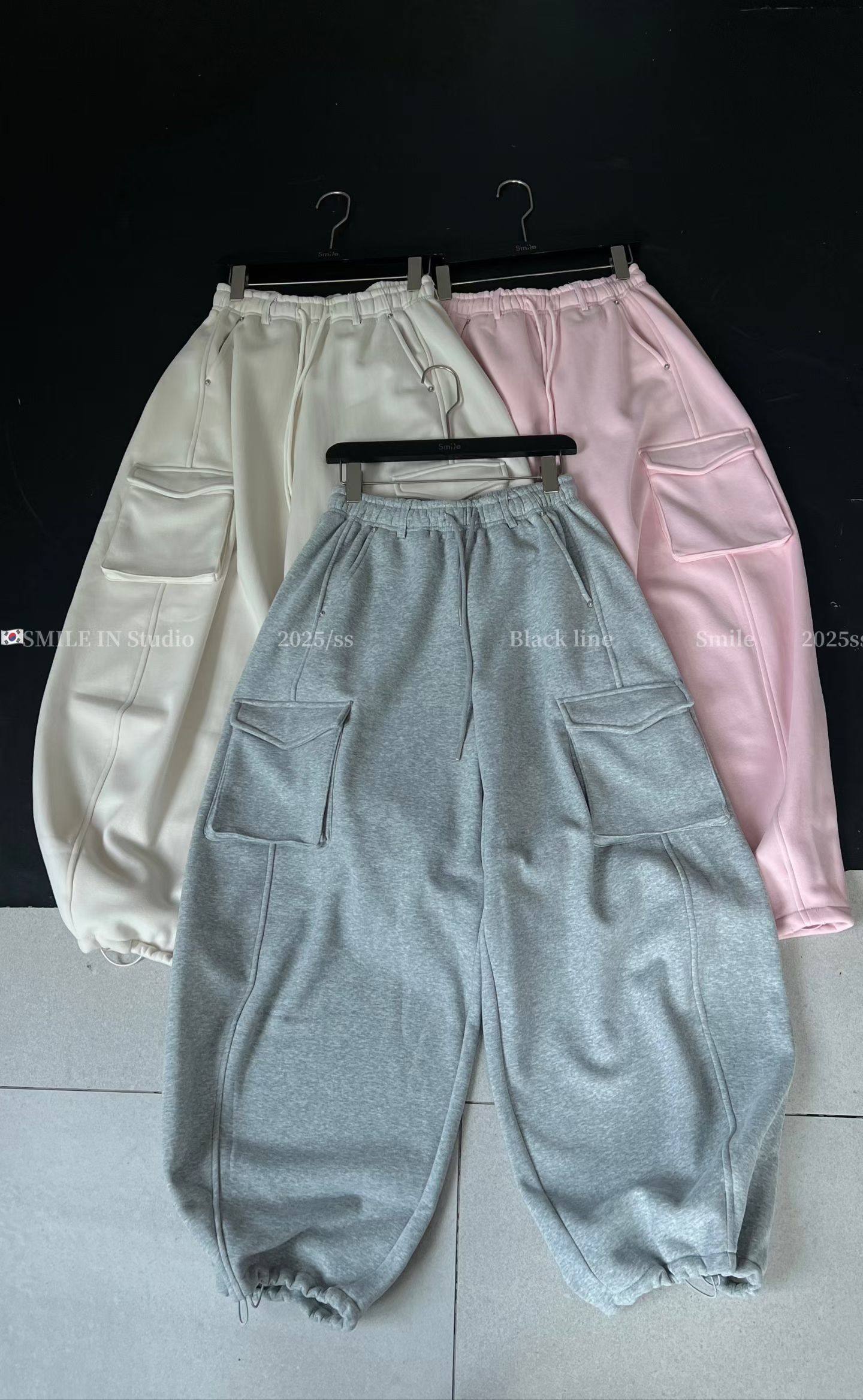 ME2025秋冬新款韩国东大门口袋松紧抽绳休闲加绒阔腿工装裤女潮,女装/女士精品,卫裤,淘宝优惠券,粉丝福利购,淘宝优惠卷