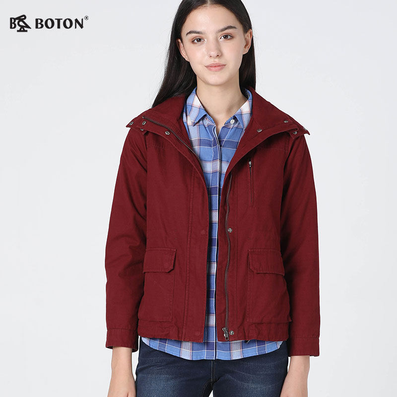 BOTON/波顿 2018年冬季新款女短款外套波顿休闲女外套