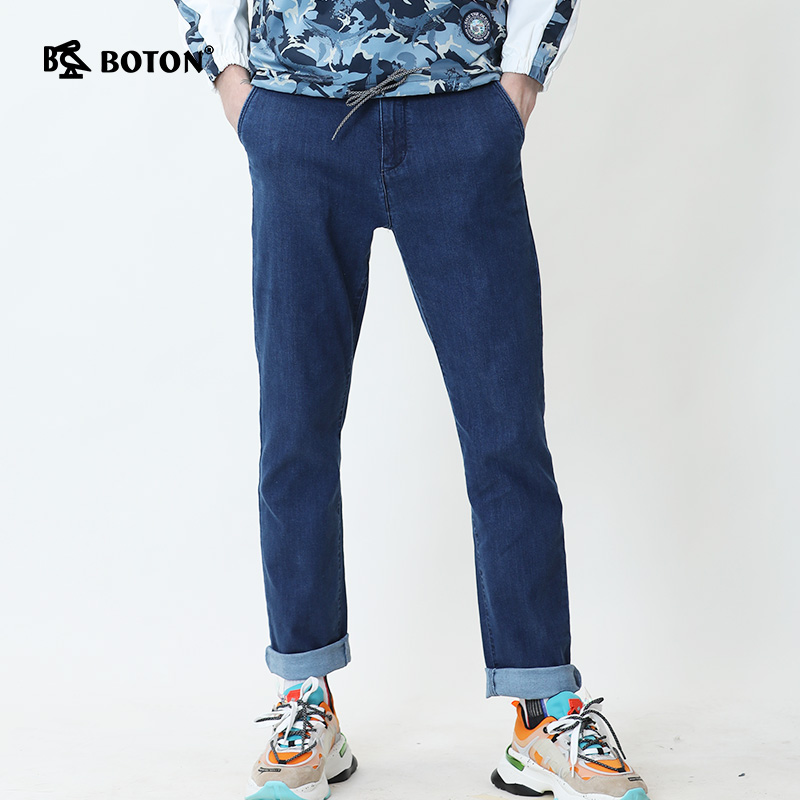 弹力长裤牛仔裤波顿拉链春秋季