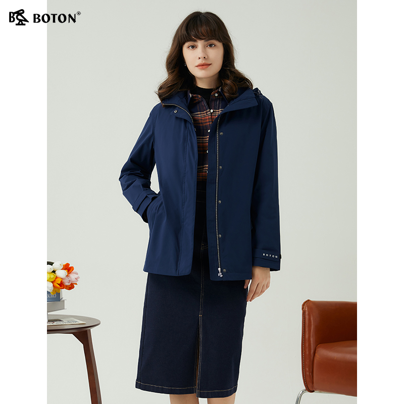 波顿休闲连帽长袖韩版修身