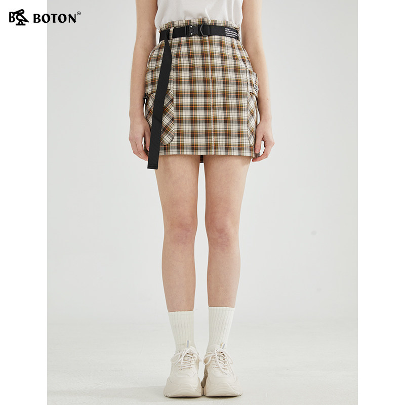 【复古经典】波顿2025年春夏新款女士短款格子半身裙高端时尚百搭