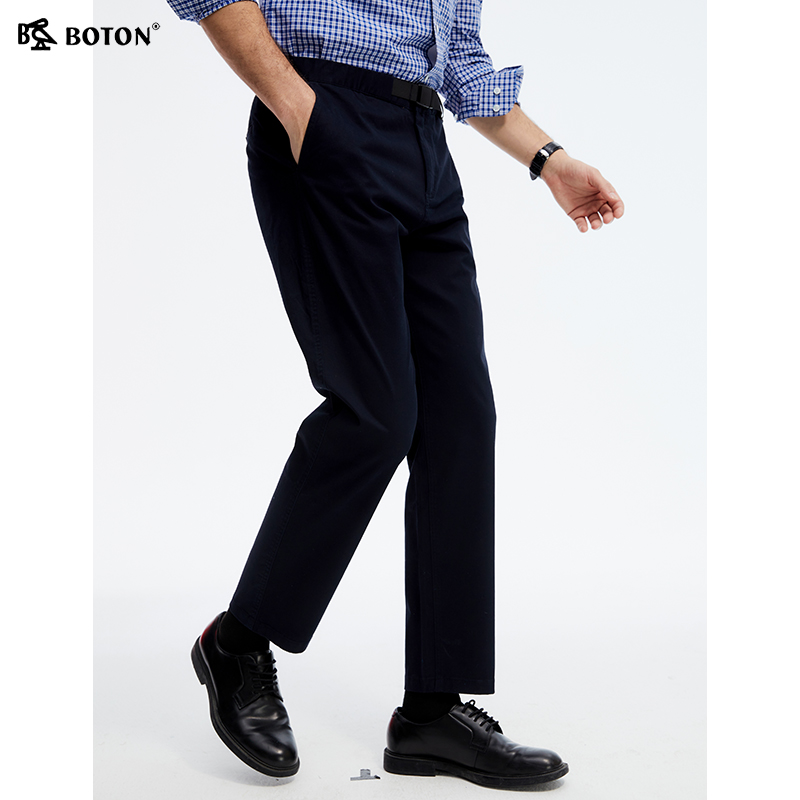 波顿2025年春夏新款男士直筒修身休闲裤棉弹力高端美式休闲裤子