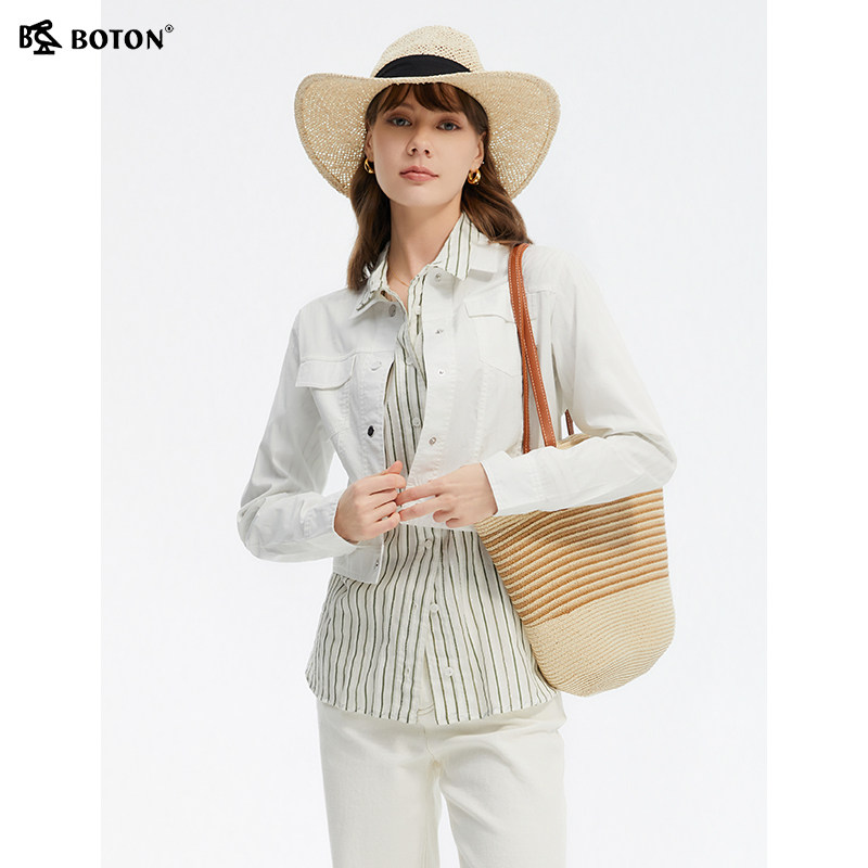 波顿2025春季新款女士短款夹克外套高端白色美式休闲修身显瘦上衣,女装/女士精品,短外套,淘宝优惠券,粉丝福利购,淘宝优惠卷