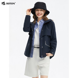 [石墨烯]波顿2025春秋季新款女士宽松版连帽外套高端美式休闲上衣