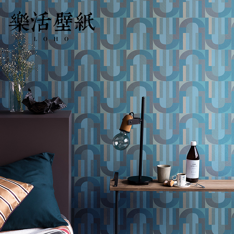 北欧几何图形加厚无纺布壁纸卧室客厅背景墙墙纸规则图案2025新款