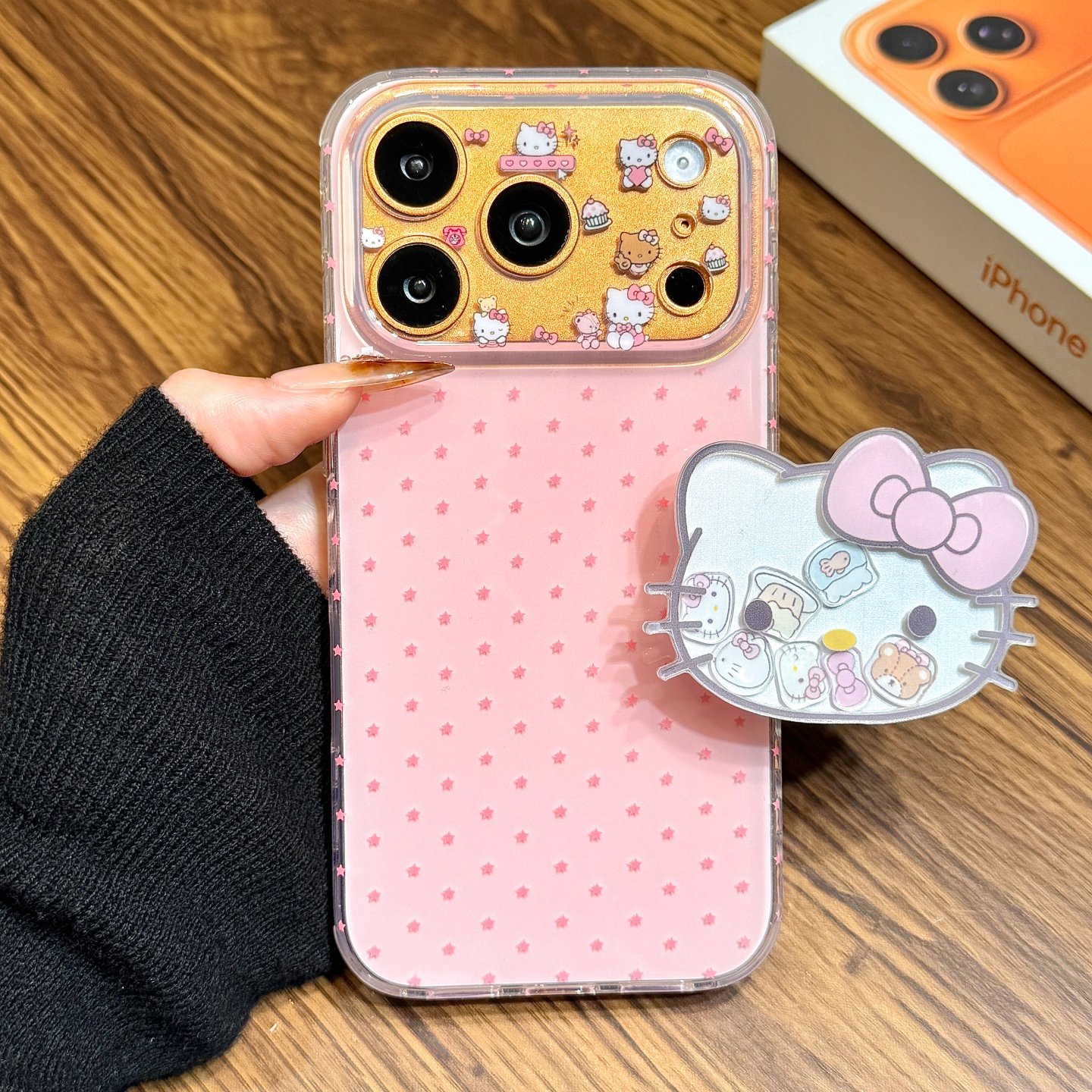 ins少女心粉色满屏星星kitty猫粘贴支架适用于iphone17promax苹果14手机壳15新款16pro女13可爱17pm硅胶防摔,3C数码配件,手机保护套/壳,淘宝优惠券,粉丝福利购,淘宝优惠卷