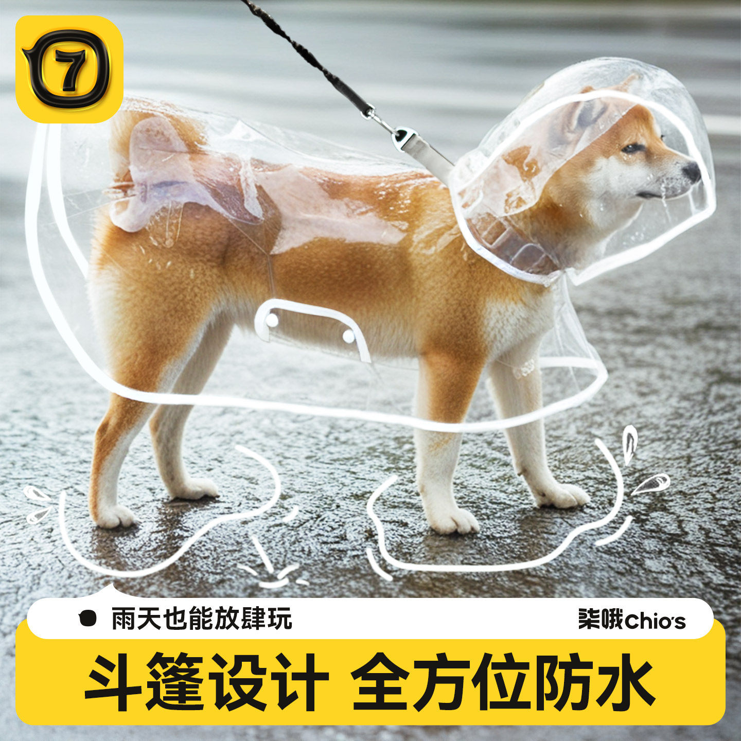 透明雨披防水宠物衣服图片