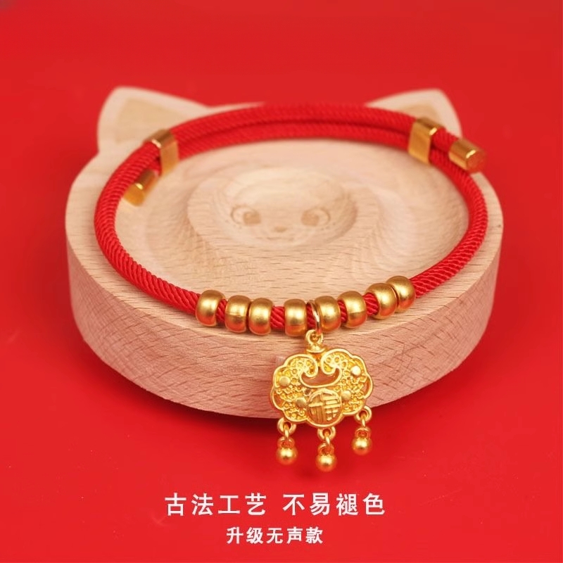 宠物猫咪项圈项链狗狗围脖铃铛红绳装饰品猫咪长命锁金锁脖圈挂饰