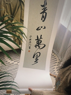 我独南行｜东方青绿卷轴 饰画客厅卧室 挂画宋代行草书法装 新中式