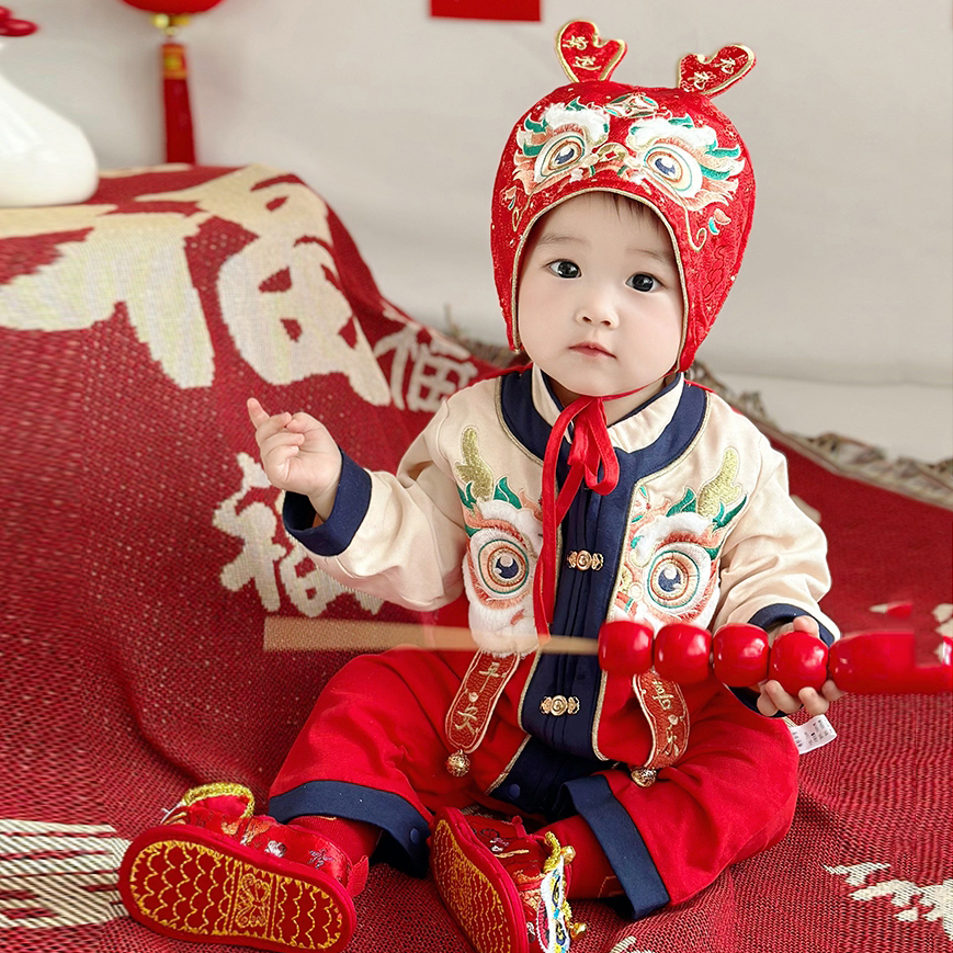 楠衫虎虎生威拜年服喜庆薄款周岁