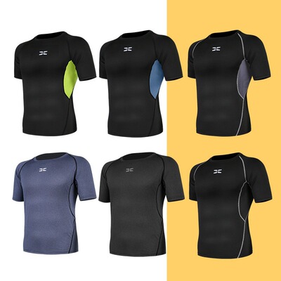 Men's tight fitting short sleeved T-shirt, sports outdoor ru