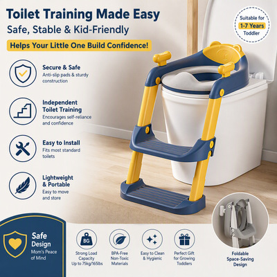 Children's toilet seat, stair style baby toilet auxiliary cu