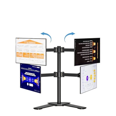 Four screen monitor height increasing base, dual screen rota