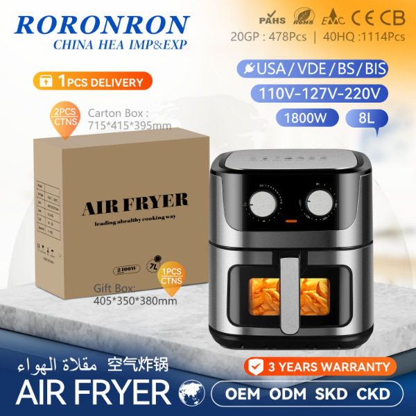 Stainless steel visual air fryer intelligent electric fryer