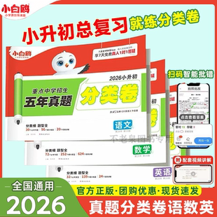 2026版小白鸥小升初分类卷重点中学招生五年真题试卷语文数学英语全国通用版小学升初中总复习小升初衔接星空