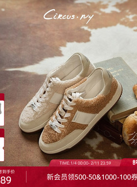 SAM EDELMAN山姆爱德曼休闲板鞋秋冬加毛绒拼接阿甘板鞋女CIRCUS