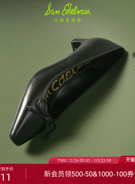 SAM EDELMAN山姆爱德曼25新丝绒红色复古跨年婚礼粗高跟鞋女RINDA